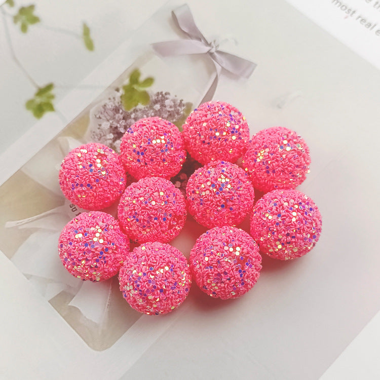 Wholesale 20MM sequin ball Straight hole sequins acrylic beads